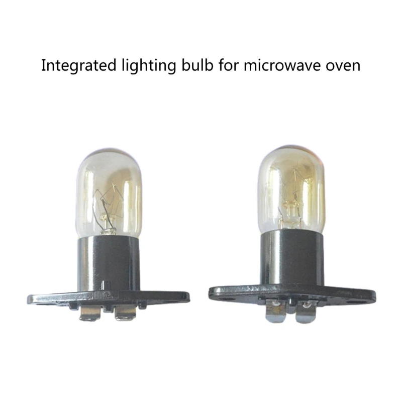 2Pcs Universal Bulb Light Replacement 20W 2A 250V Microwave Oven Refrigerator Bulb with Base Kitchen Accessories