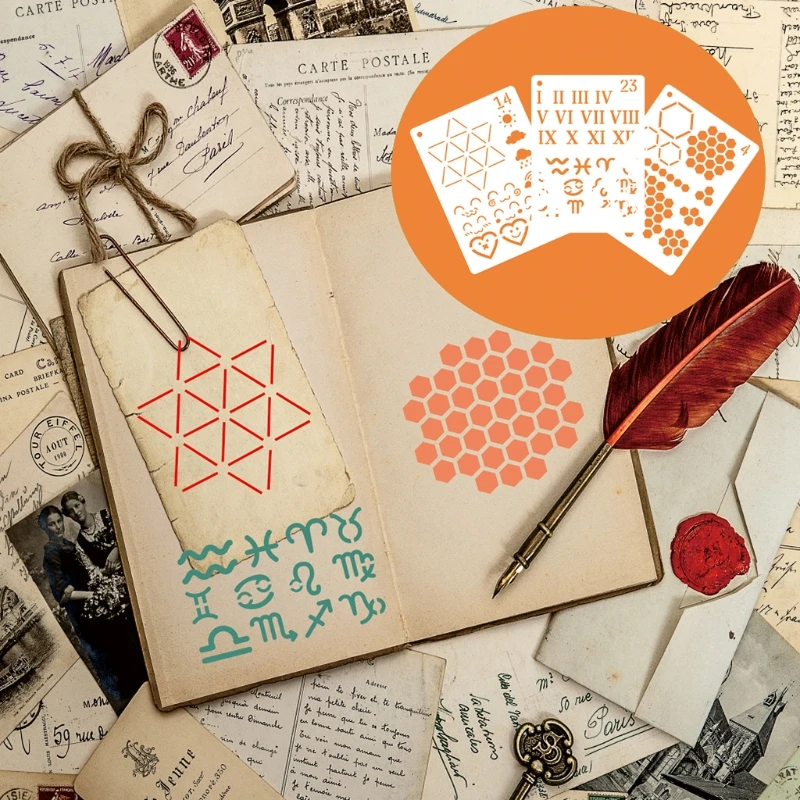 24PCS A5 Planner Stencils for DIY Scrapbooking