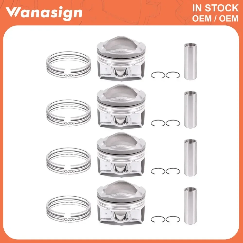 Engine 4PCS Piston With Ring Kit 79.50mm STD Oversize 0.5 Fit 1.6 L For Volvo S60 S80 V40 V60 V70 B4164T3 B4164T4 1.6L GAS 01-22 view 3