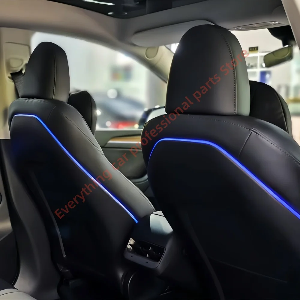 Car LED Ambient light for Tesla model 3 model y 64 color Interior lights luminous Speaker cover laser Engraving trim mould