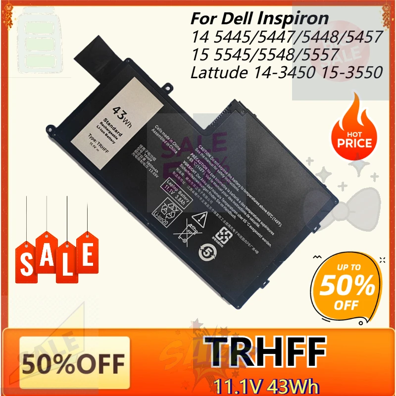 

TRHFF 43Wh Laptop Battery for Dell Inspiron 14 5445 5447 N5447 5448 5548 5547 5545 5543 5542 Latitude 3450 3550 P49G Bateria