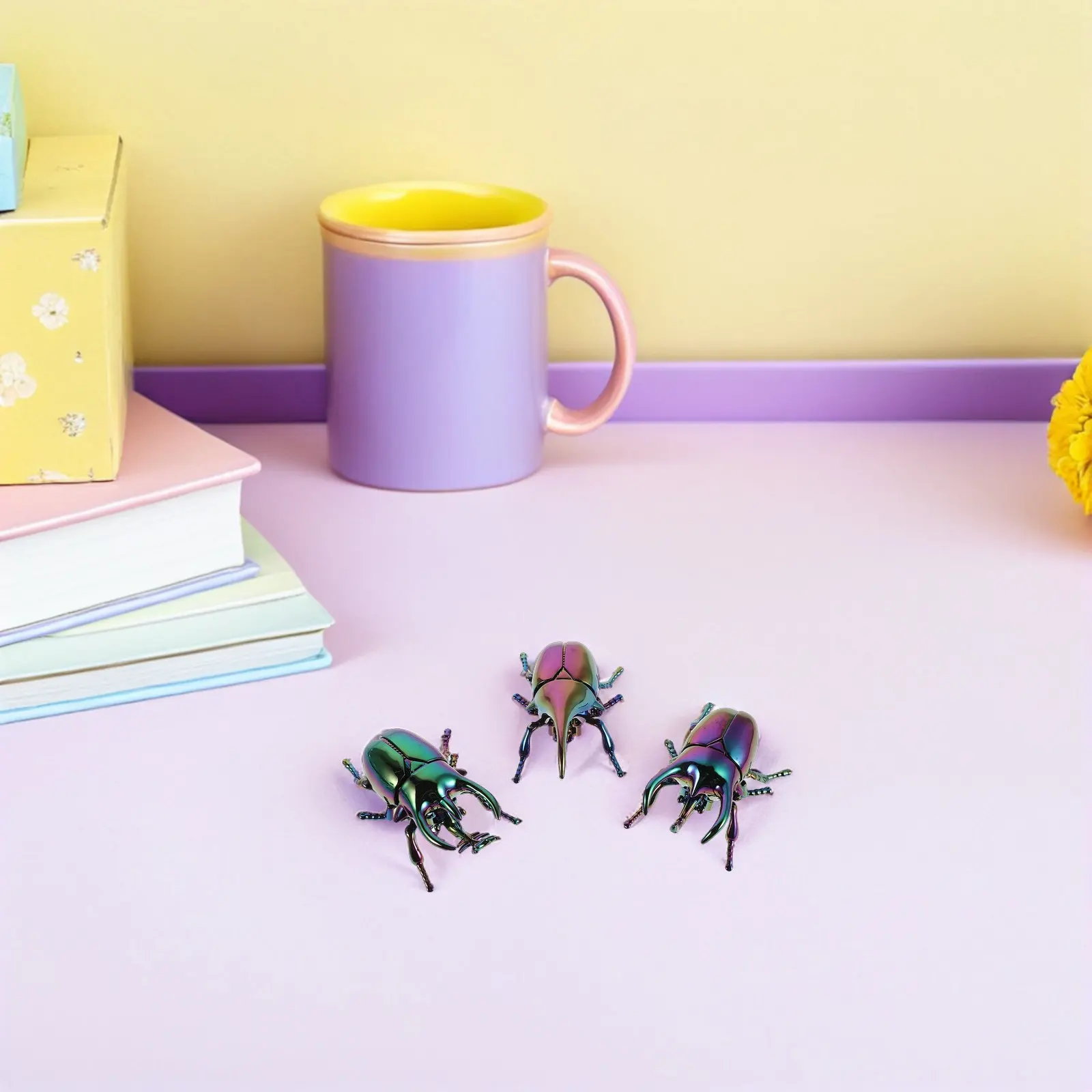 

3Pcs Lifelike Beetle Clockwork Mechanical Insect Educational Simulation Animal Moving Crawling Bug Figure Birthday Party Favor