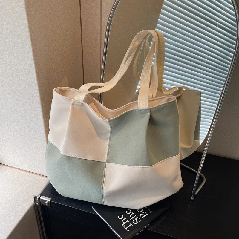 

Single Shoulder Canvas Bag, Women's Large Capacity 2025 New Fashionable Autumn and Winter Texture, Class Commuting Tote Bag Sac