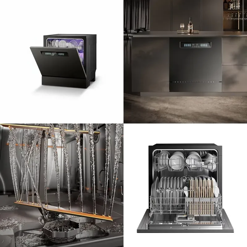 Built-in Dishwasher 220V 110V Dual Voltage Plastic 690x640x700mm 20KG Heavy Duty for Kitchen Home Use