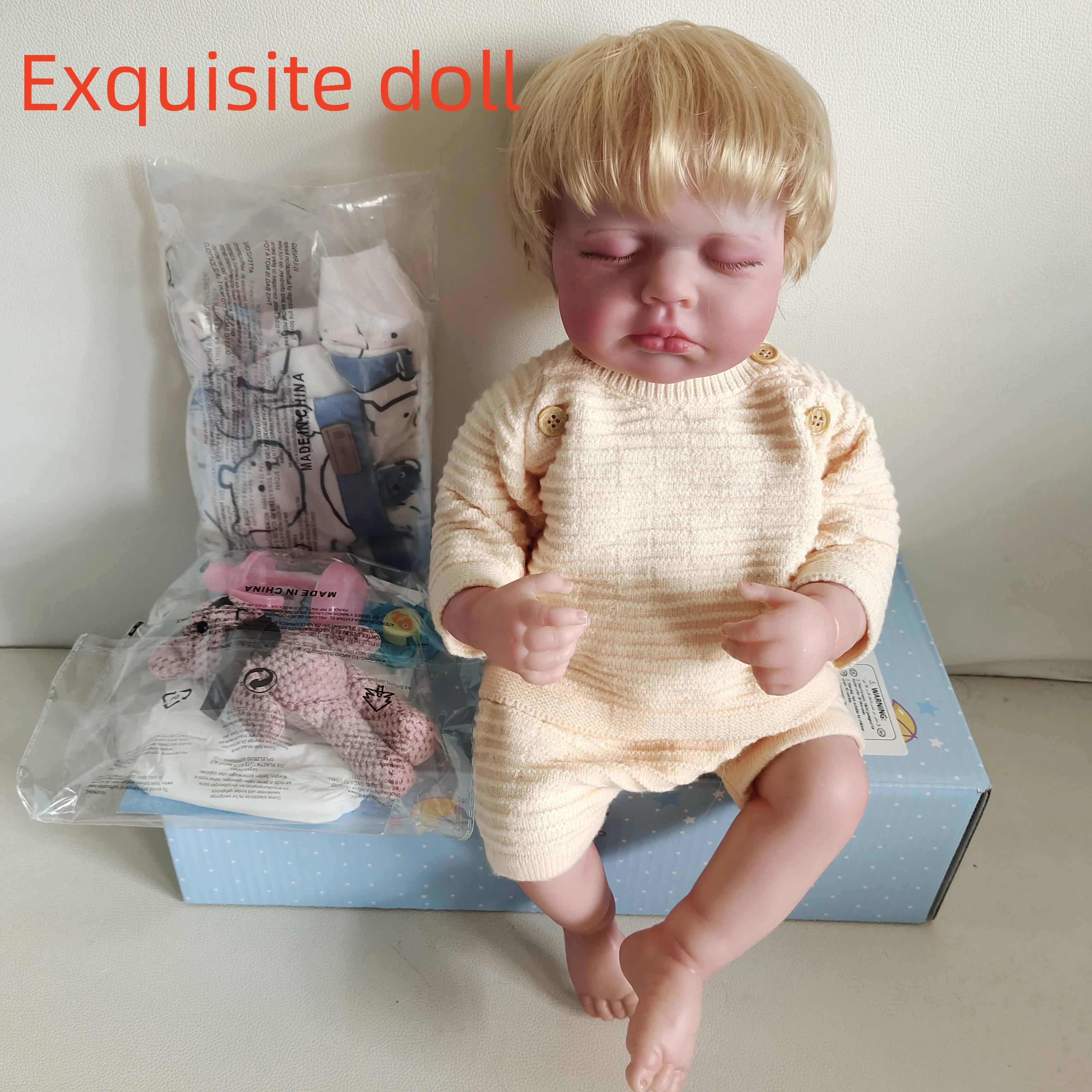 1 peça boneca adolescente reborn com tema de anime de 20 polegadas, cabelo de raiz de mão, material de vinil, (dois conjuntos de roupas requintadas), boneca acabada, t