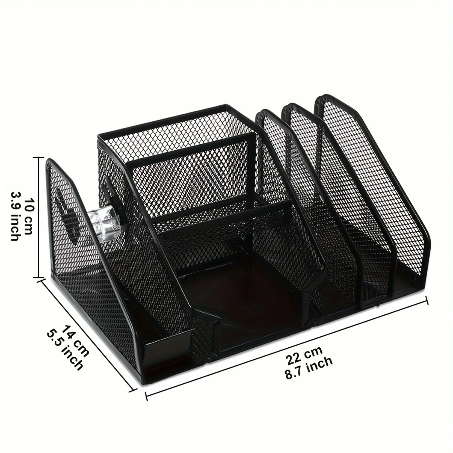 Schwarzes Dokument mit Klebebandhalter, multifunktionaler Stifthalter