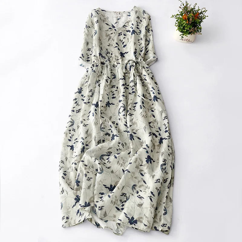 

Women Dresses Long Dress A Line Vestidos Y2k Streetwear V Neck Short Sleeve Elegant Print Floral Party Night Work Tigth Waist