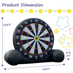 New latable Outdoor Soccer Dart Board Kick Dart Board With 8pcs Soccer Balls &370W Blower,Giant Outdoor Football Dart Board Game