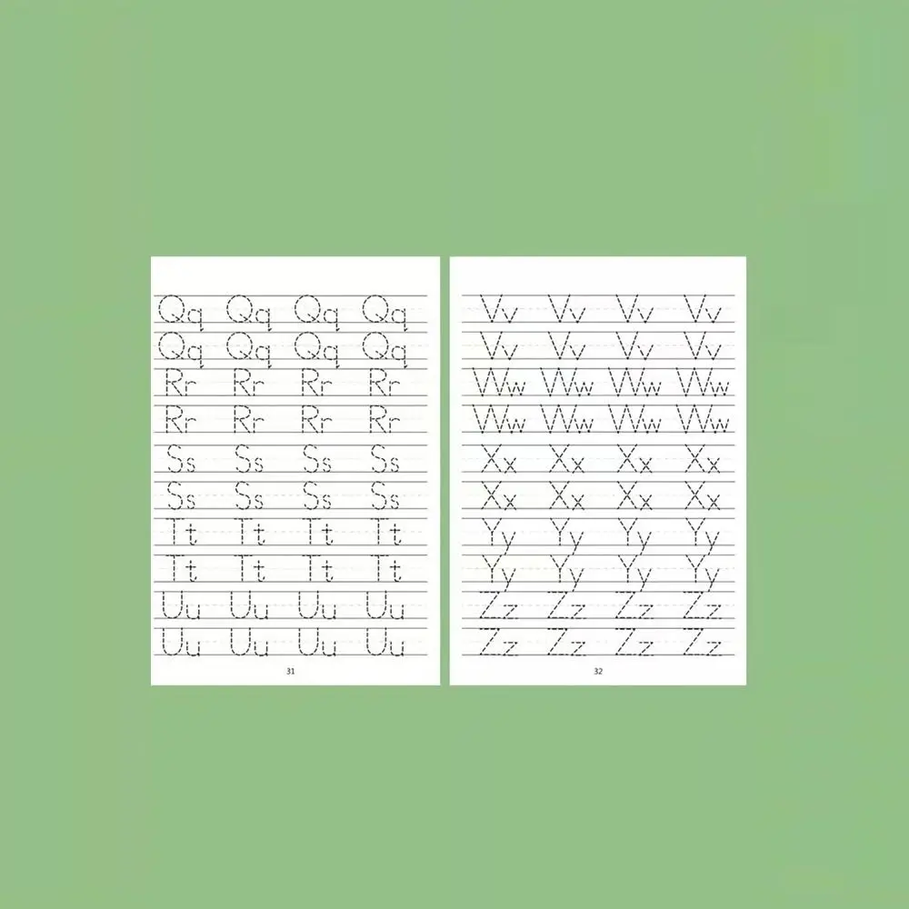 26 Letters Montessori Learning Teaching Aids A-Z Uppercase and Lowercase 32-Page Book Preschool English Learning Test Book