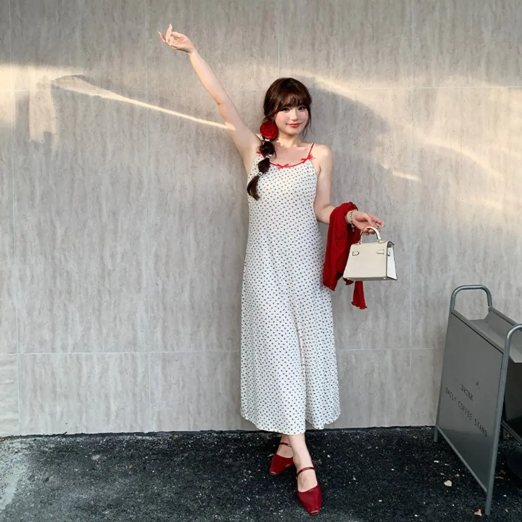 

Красный короткий кардиган с цветочным принтом больших размеров, осеннее элегантное тонкое платье на подтяжках для женщин 65041