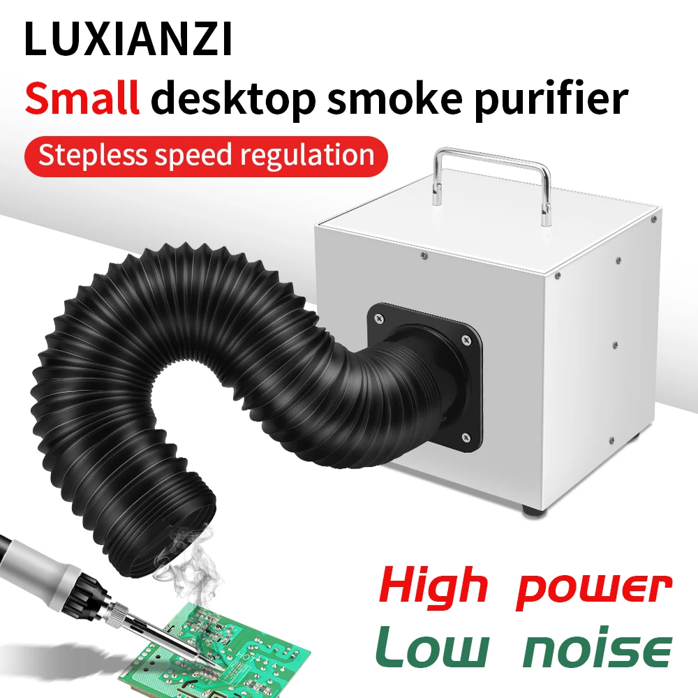 LUXIANZI 120W Soldering Iron Fume Extractor ESD Carbon Filter Sponge 9-24V Adjustable Speed Electronic Component Repair Smoking