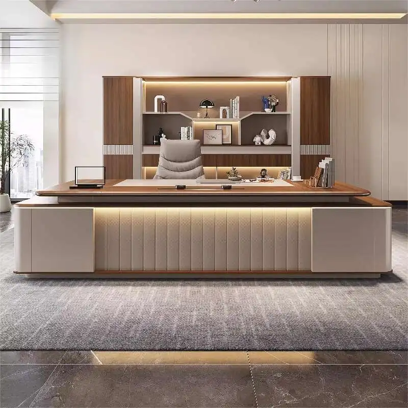 

Light Luxury Boss Table Office Chair Simple Modern Storage Drawers Accessories Desks Filing Cabinets Escritorio Home Furniture