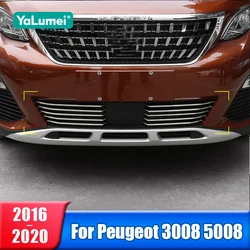 Car Grills Front Grille Trim Strips Cover For Peugeot 3008 5008 GT 2016 2017 2018 2019 2020 Exterior Accessories