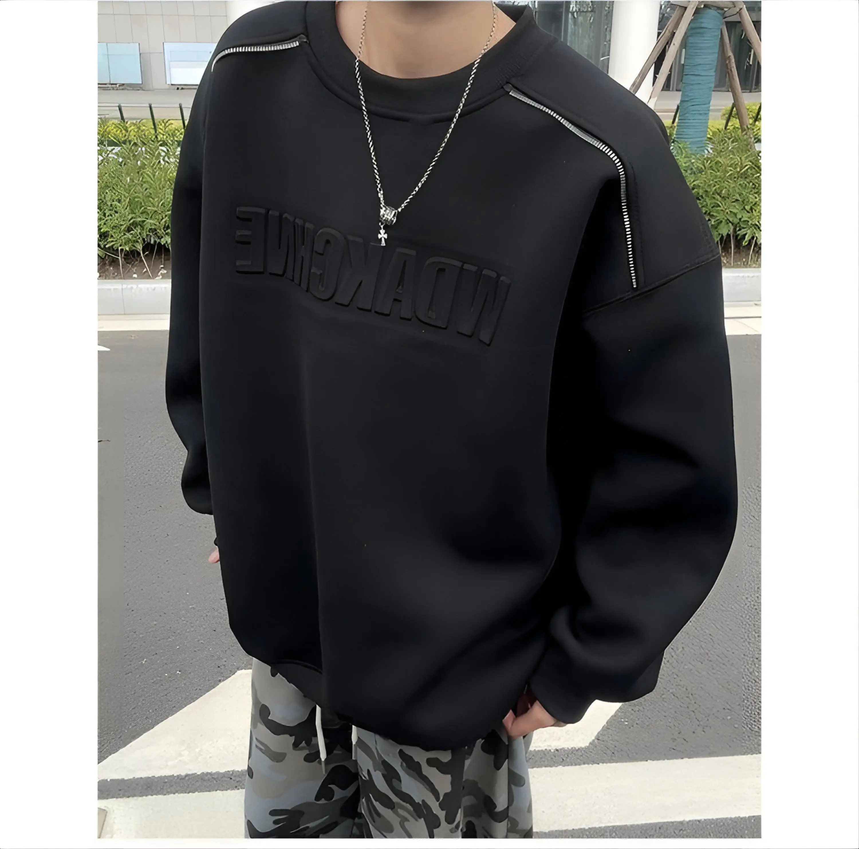 

Мужские толстовки без капюшона на молнии в стиле Y2K с круглым вырезом, классический дизайн, традиционный крой, городской стиль, повседневная мода, удобная одежда на каждый день