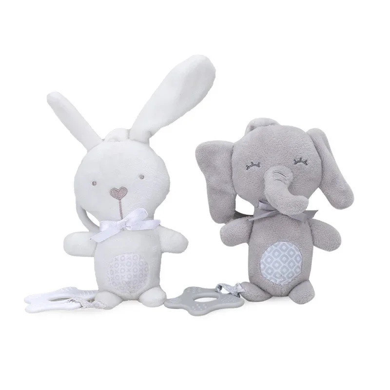 Soft Infant Crib Bed Stroller Mobile Hanging Rattle Toys Baby Rabbit Elephant Cat Toy Trolley 0-12 Newborn Plush Educational 1PC