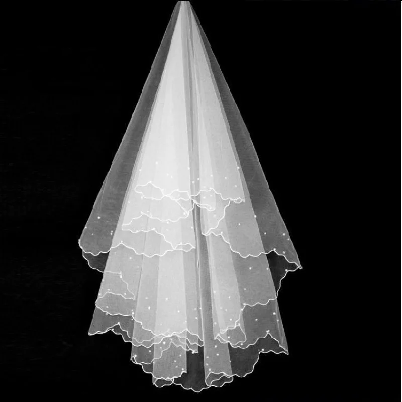 Velos De Novia Wedding Veils With Crystal Two Layer Short Wedding Veil With Comb Bridal Veil Wedding Accessories Voile Mariage