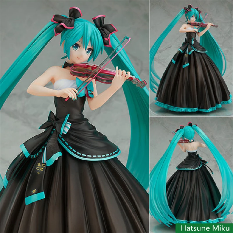 23CM Hatsune Miku Anime Symphony 2017 Ver. Violin Action Figure Kawaii Model Dolls Decoration Toys for Children Birthday Gift