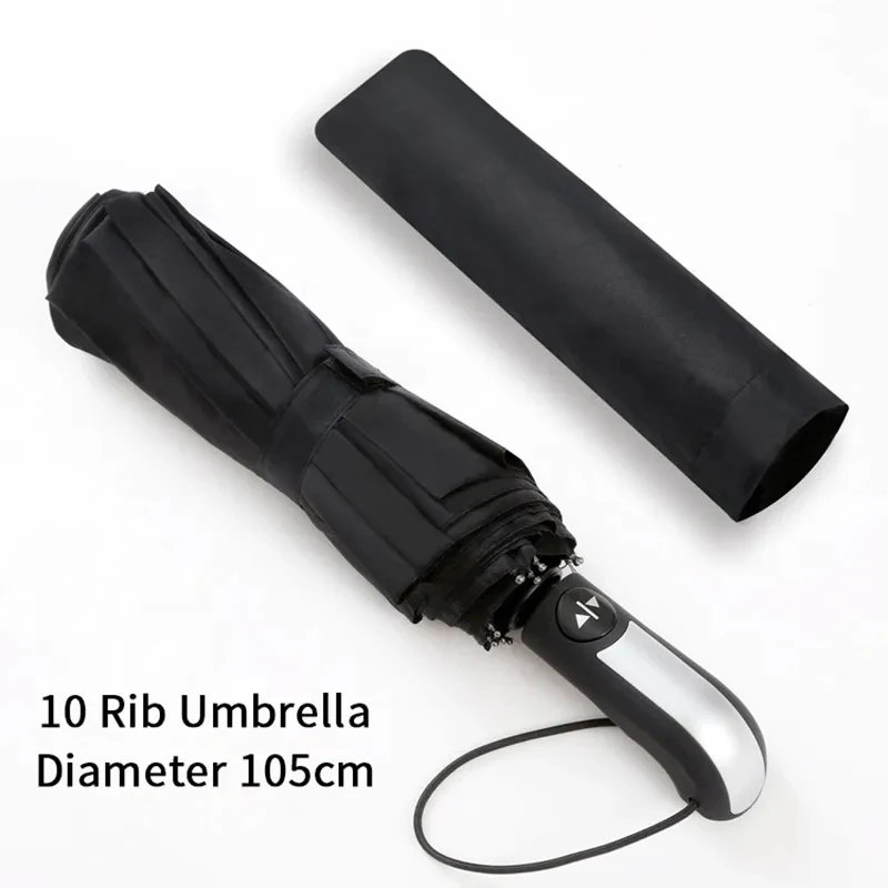 Automatic UV Parasol Folding Umbrella For Men Portable Strong Wind Resistance Waterproof Bumbershoot For Raining Snowing