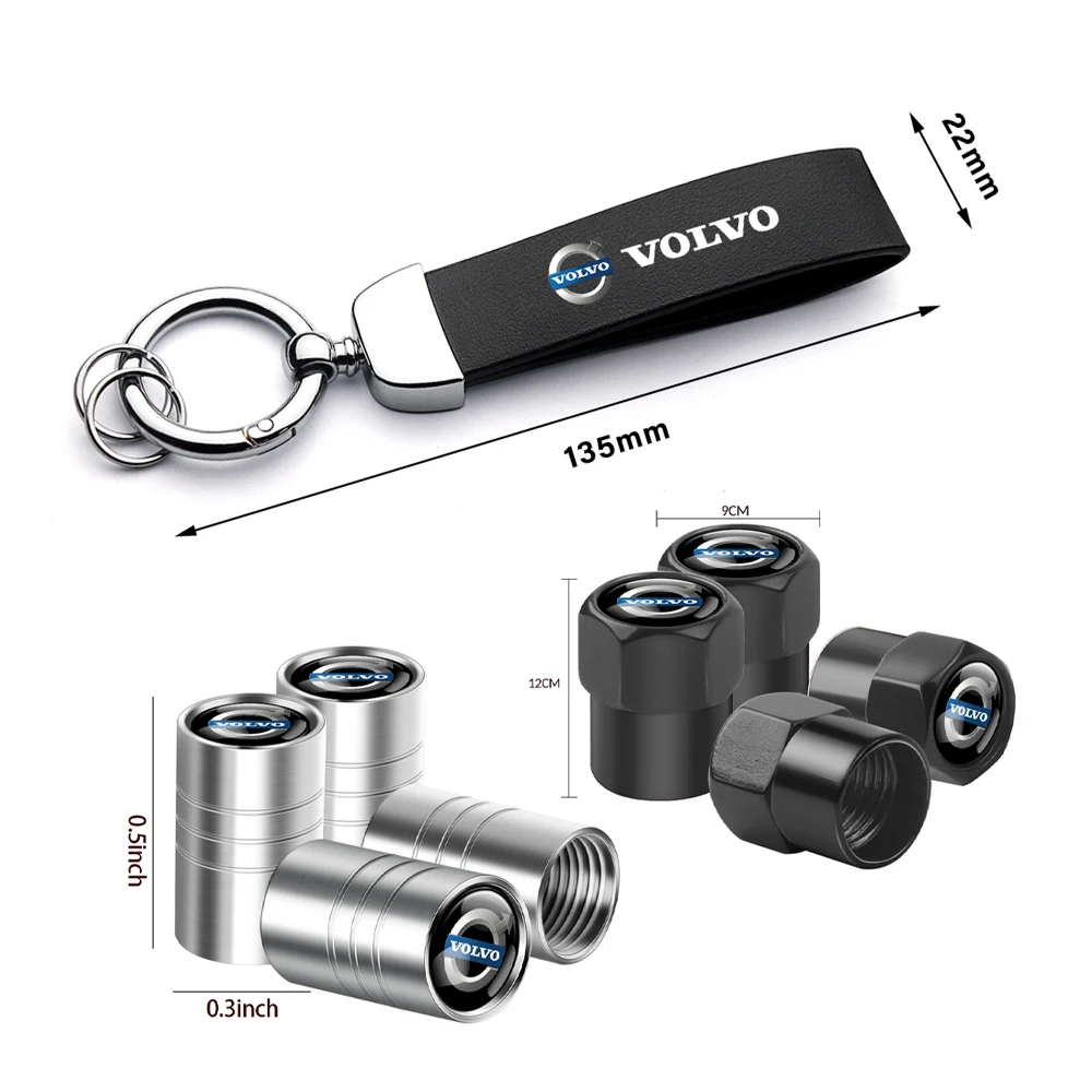 Volvo Car Tire Wheel Valve Caps Cover Suede Car Key Chain Ring Keychain For V60 V40 XC90 XC40 S60 XC60 V70 S90 V90 Accessories - Image 6