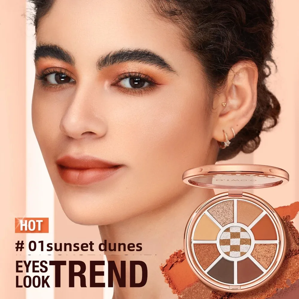 لوحة ظلال عيون نباتية مكونة من 9 ألوان غير لامعة لامعة مقاومة للماء وتدوم طويلاً، مكياج لامع ناعم لؤلؤي