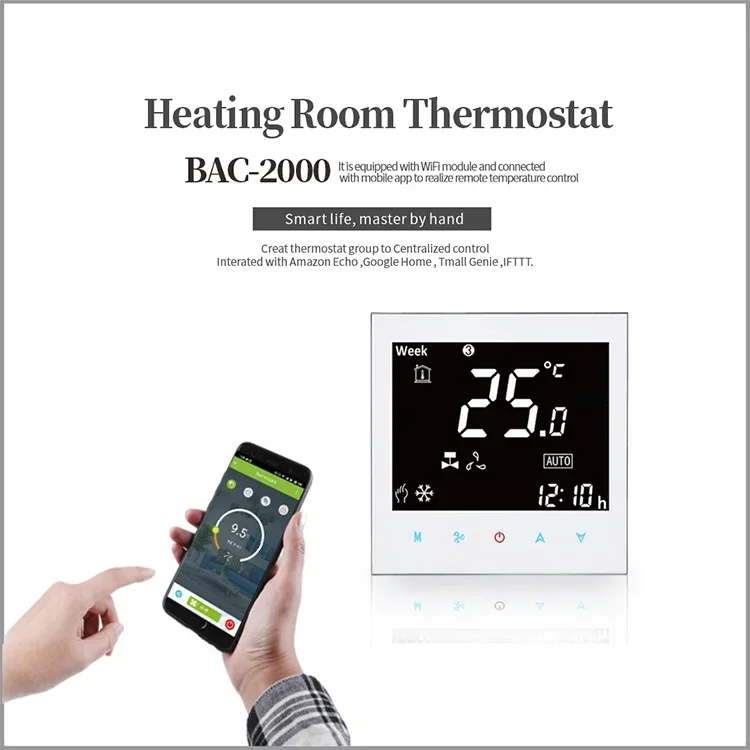 BAC-2000 لتقوم بها بنفسك 24 فولت التيار المتناوب ترموستات الغرفة الذكية Hvac ترموستات واي فاي مكيفات الهواء المنزلية الذكية أجزاء أنظمة Hvac
