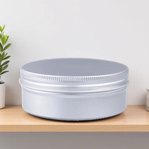 1/5/10pcs 5-250ml Empty Silver Aluminum Tins Cans Screw Top Round Candle Spice Tins Cans with Screw Lid Containers