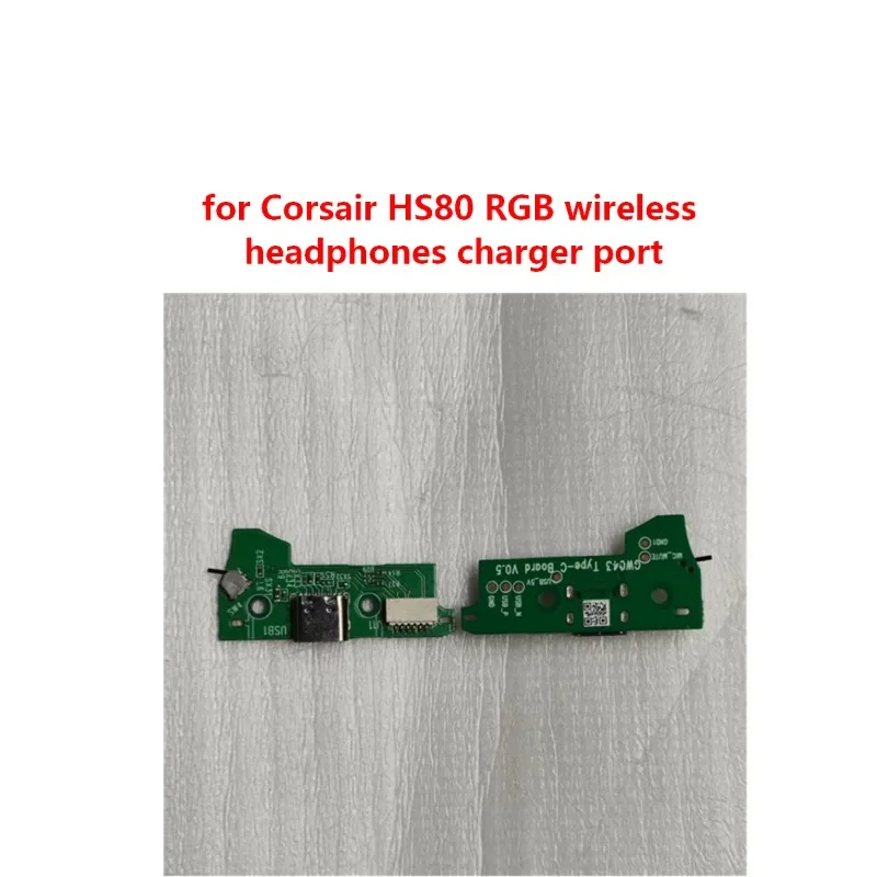 Original Charger Port for Corsair HS80 RGB Wireless Headphones Replacement USB Charging Port Repair Spare Part