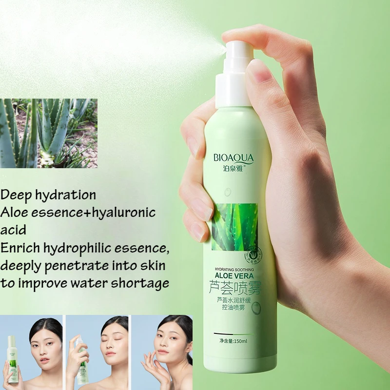 

Vera Aloe Hyaluronic Acid Moisturizing Spray Makeup Water Face Toner Refreshing Oil Control Hydrating Serum Tonic 150ml
