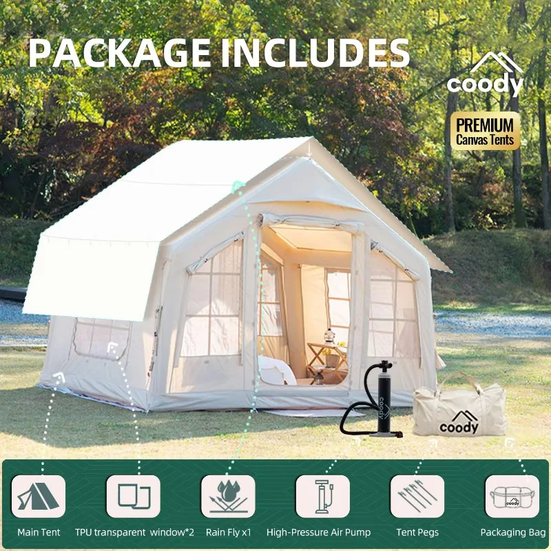 

YTYIN Coody 8.0 Air Tent-Beige Outdoor Inflatable Camping Tent Air Tent For House And Other Uses