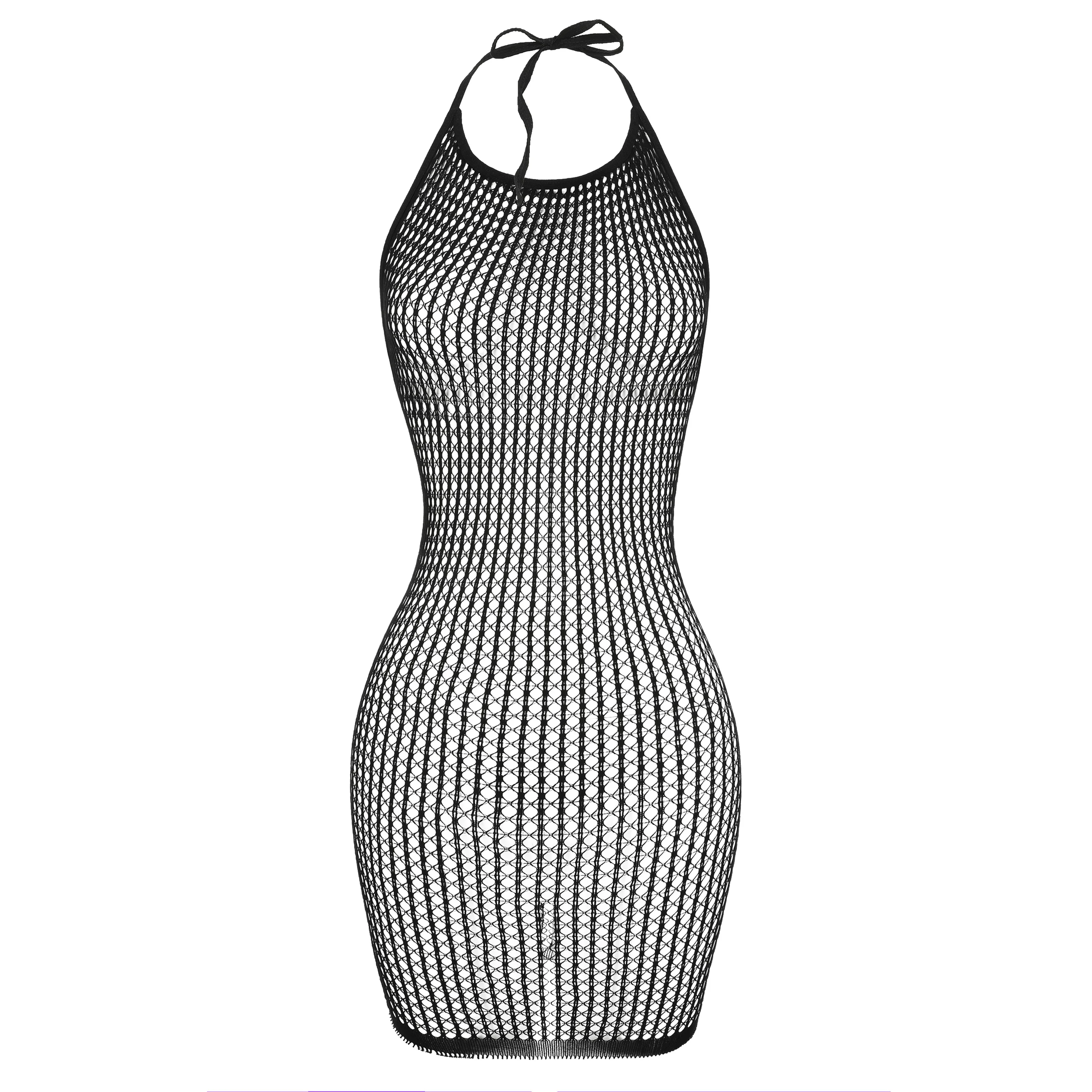 1pc lingerie sexy feminina arrastão cobrir para o dia dos namorados sem biquíni oco para fora bodycon vestido ver ds140