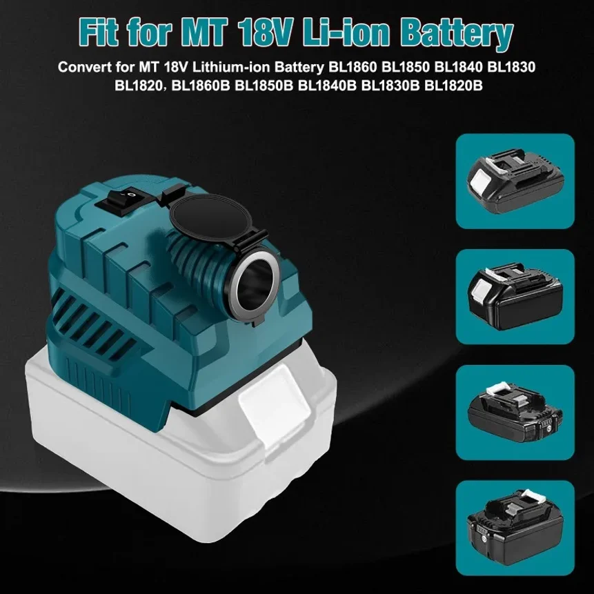 For Makita 18V 20V Battery DC 12V Buck Converter Cigarette Lighter USB Type C Power Supply for DIY Car Refrigerator