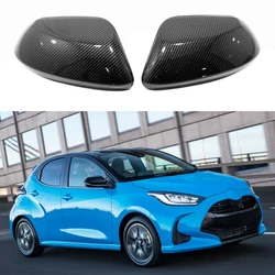 Car ABS Rear View Mirror Cover Side Door Mirror Decoration Cover Trim For Toyota Yaris 2020 2021