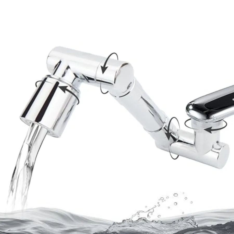 

1440° Swivel Faucet Extender Sink Aerator 2 Mode Splash Water Filter Extension 360° Rotatable Spray Attachment