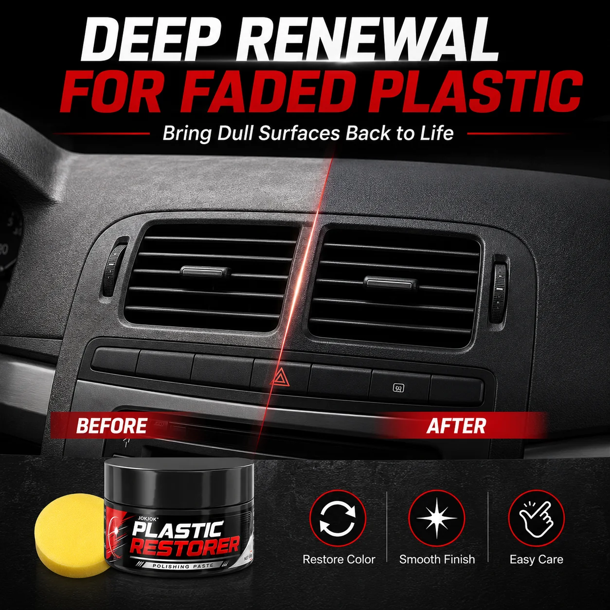 Car Tire Shine Wax - Universal Plastic Repair Paste, Used to Restore Aging and Fading, Repair Minor Scratches, Quickly Restore