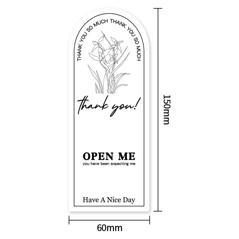 50 Pcs Rectangle flower Kawaii Stickers, Cute Adhesive Labels for Gift Box Packaging Stationery Case Sealing Decor