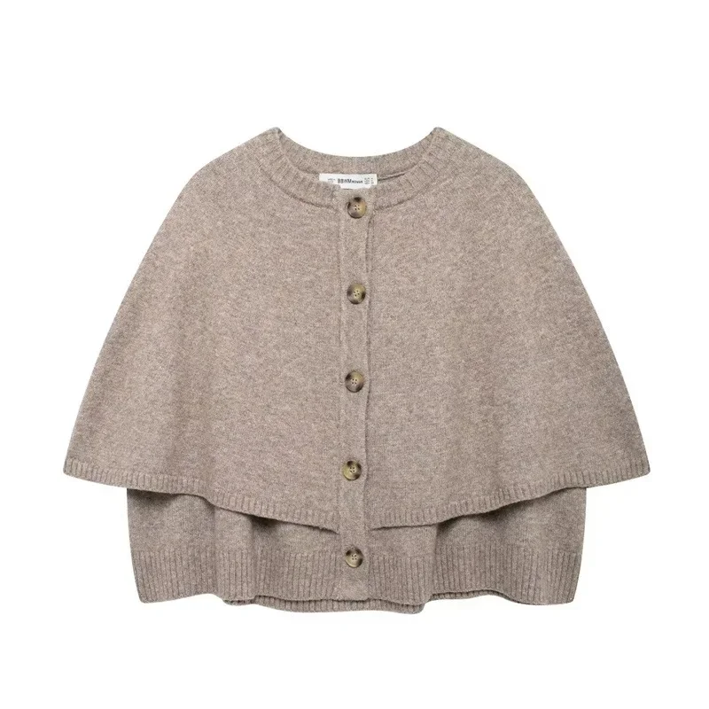 

2025 Fashionable Casual Women's Knitwear Sweatshirt Autumn 2024 New Arrival Round Neck Short Jacket European Style