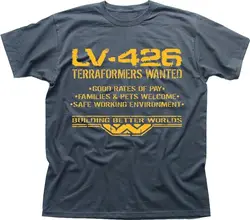 LV426 Terraformers wanted WEYLAND  ALIENS PROMETHEUS charcoal t-shirt OZ9493