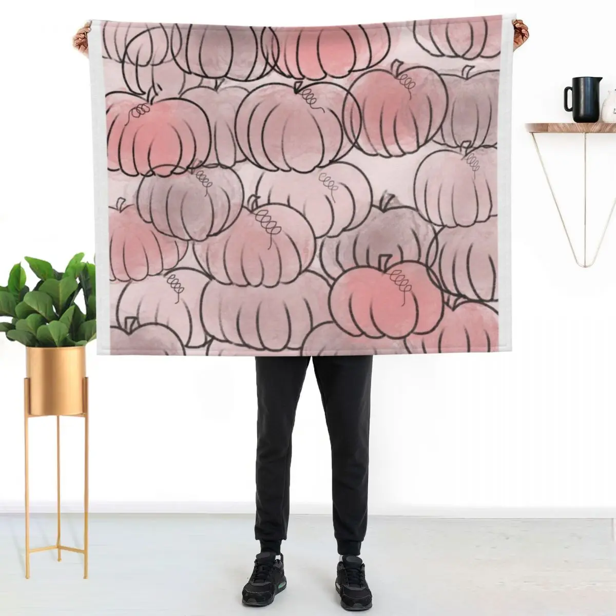 Pretty Pink Pumpkins Throw Blanket Decorative Sofa Blankets For Bed Thermals For Travel Winter beds Sofa Quilt Thin Blankets