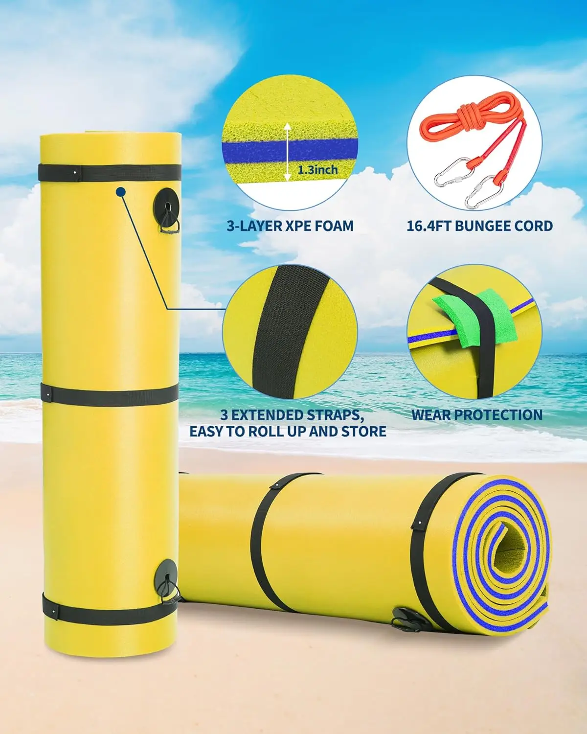 8/9/12 Ft Extra Large Floating Mat, Lily Pad Floating ​Mat for Lake & Pool, 3-Layer Tear-Resistant XPE Foam Floating Water Mat