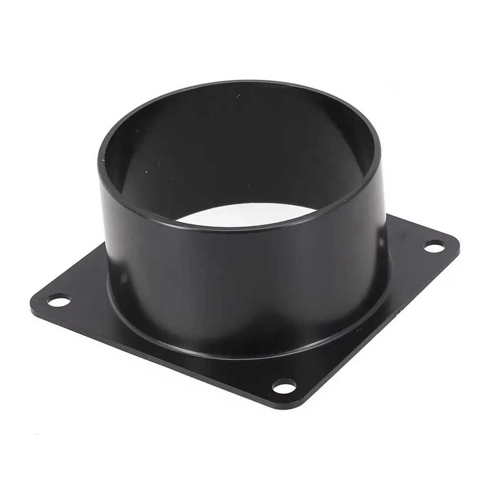 1Pcs 75/100/120/150mm Flange Connector Square Bottom Pipe Fitting Air Inlet And Outlet ABS Black Air Ducting Connection Flange