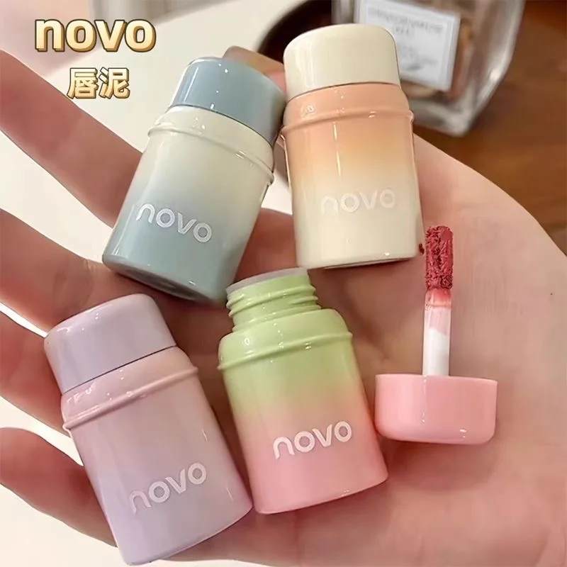 Cute Baby Bottles Velvet Matte Lip Glaze Soft Mist Liquid Lipstick Non Stick Cup Lightweight Lip Mud Long Lasting Lip Gloss