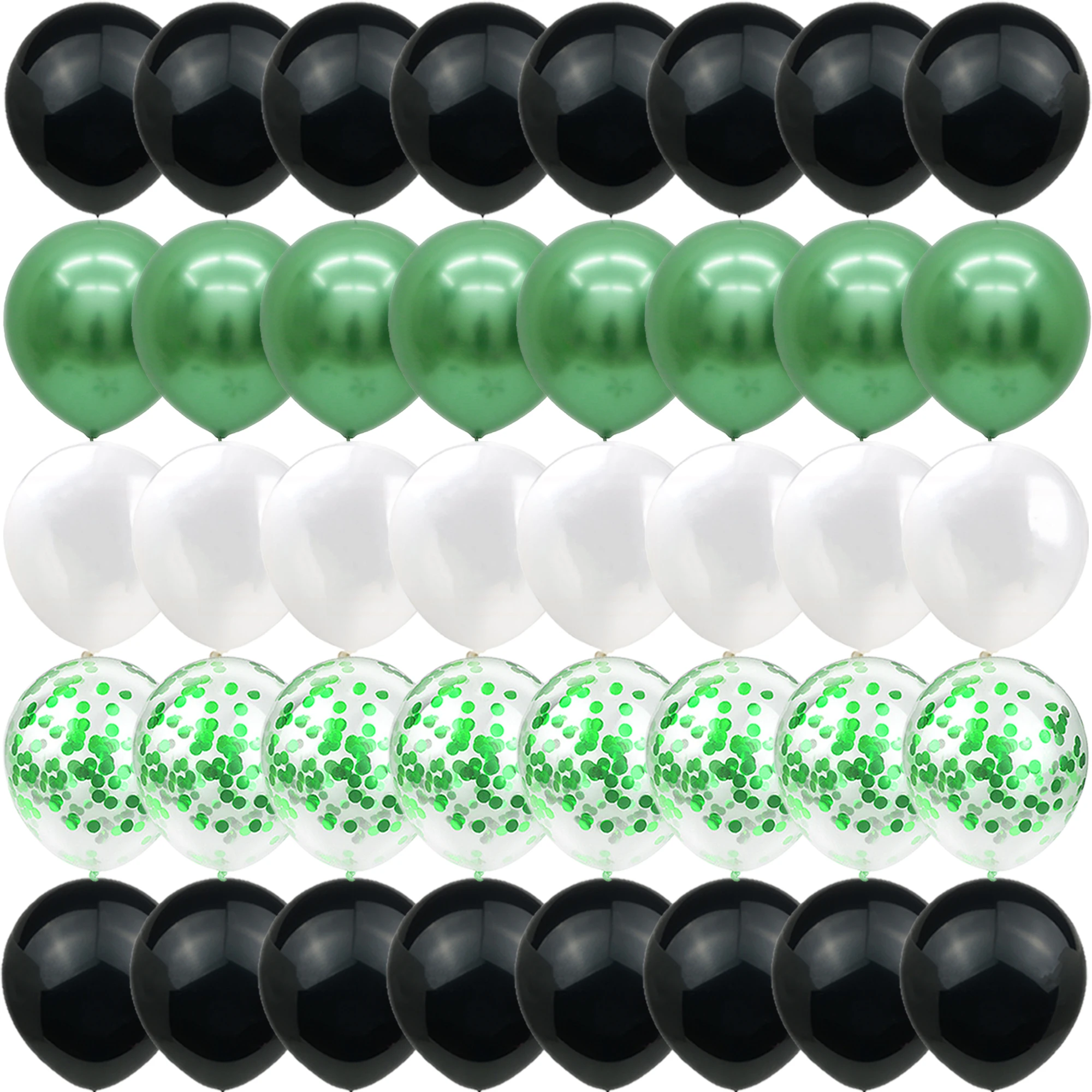 40PCS Black and Green Package Balloons Gender Reveal Wedding Valentine's Day Baby Shower Birthday Globos Party Decorations