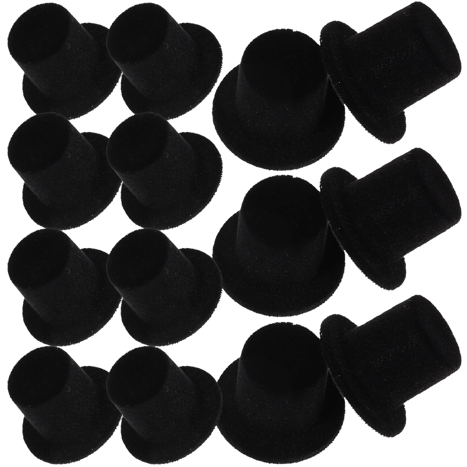 20 Pcs Winter Beanie Hats for Men Women Clown Baby Bonnet Mini Snowman Black Resin Fluffy