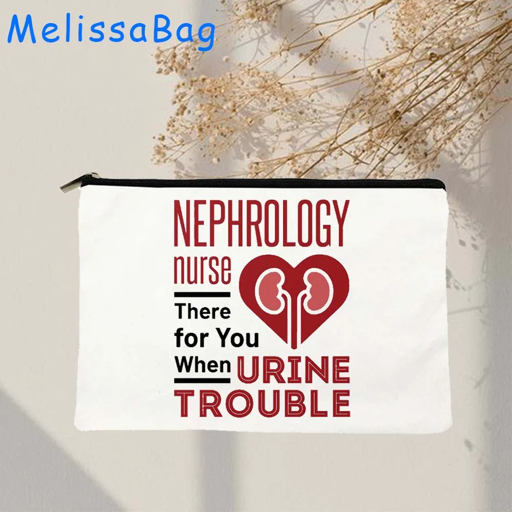 Funny Nursing Anatomy Blessed Strong Nurse Life Saying Heart Gift Canvas Cosmetic Bag Makeup Toilet Bag Pencil Case Zipper Pouch