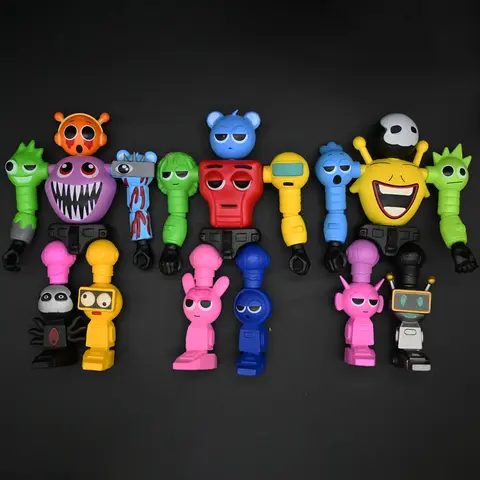 17cm jogo sprunki montar robô figuras de ação modelo ornamentos desktop decoração bonecas crianças brinquedos presentes festa natal