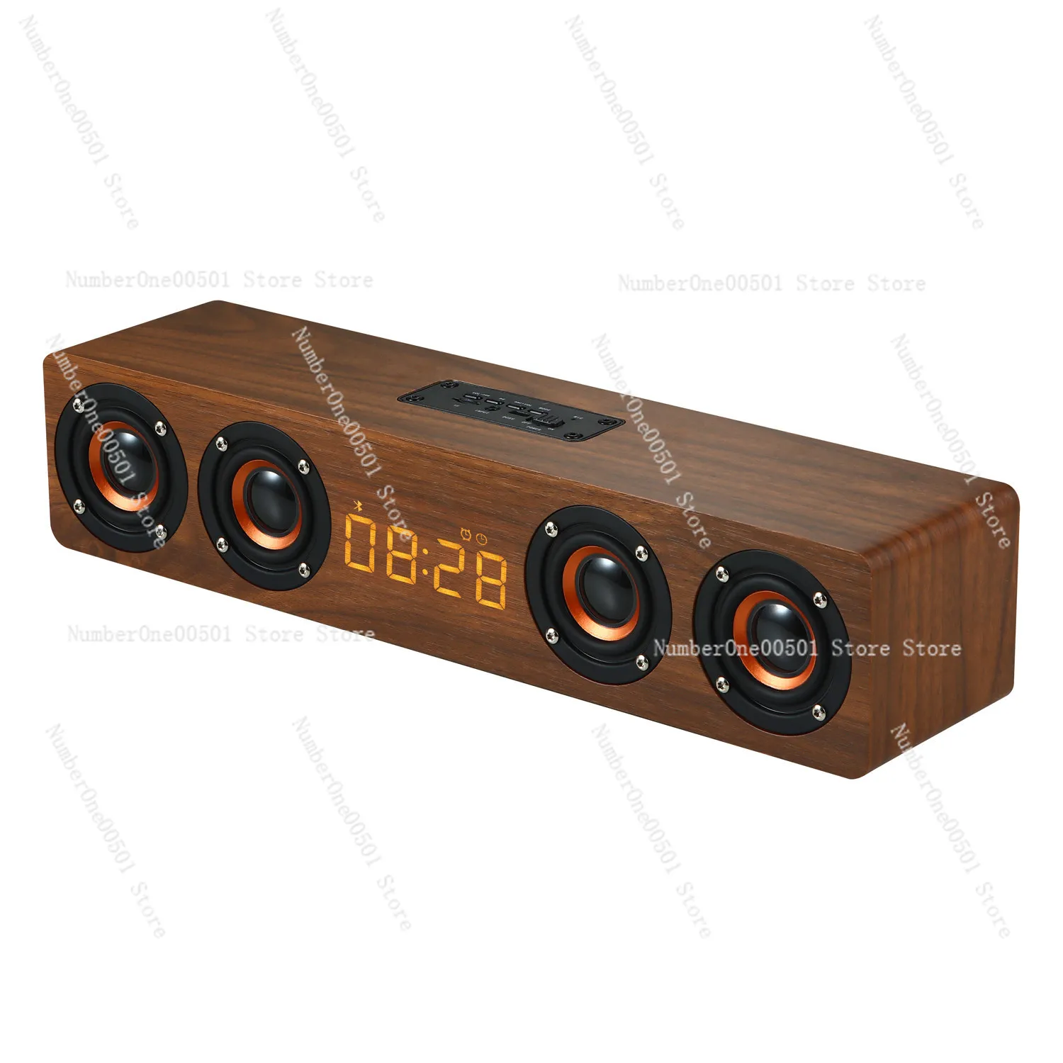 

Деревянная Bluetooth-колонка Guoli W8C: домашняя мини-колонка в ретро-стиле с часами, будильником и многофункциональным Hi-Fi аудио