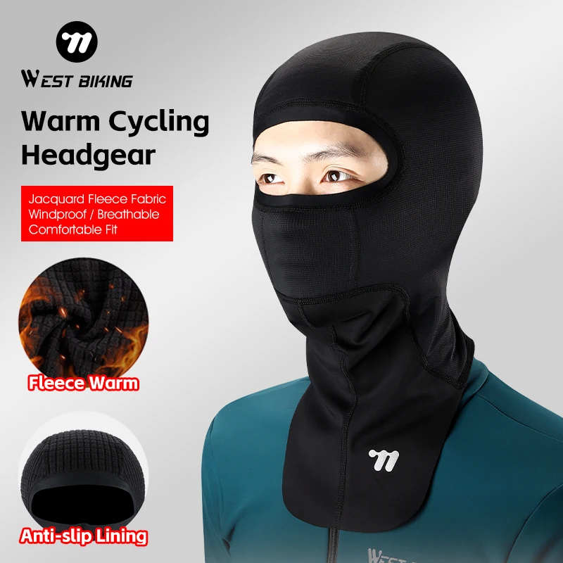 WEST BIKING Thermal Winter Cycling Full Face Mask Warm Outdoor Sports Motorcycle Ski Fishing Hunting Mask Fleece Balaclava Cap