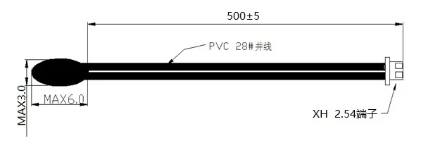 MF52 Epoxy Type 10K 1% 3435 + 3950 NTC Thermistor Temperature Sensor 28# Parallel Line 0.5m
