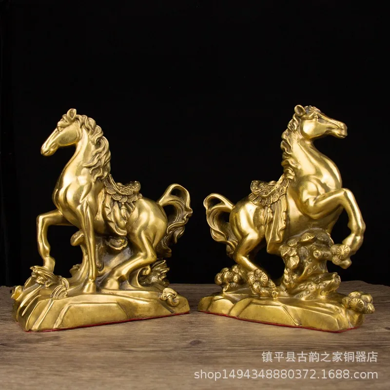 Copper Zodiac Ornament Leaping Housewarming Home Office Decoration Brass Horse Craft Gift