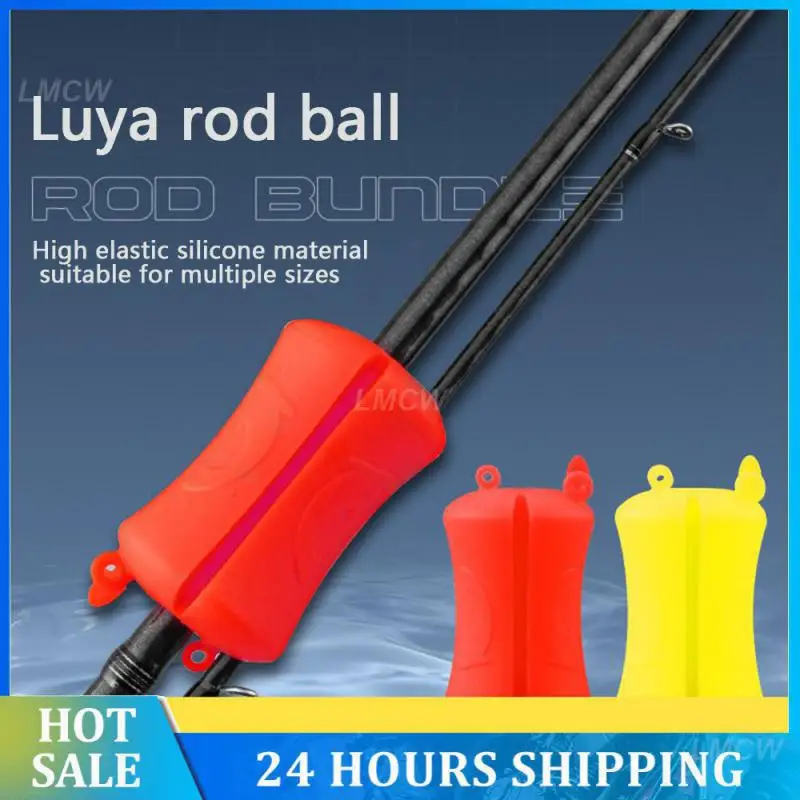 Luya Rod Beam Waterproof Silicone Rod Retractor Fishing Rod Accessories Rod Ball Anti-collision Portable Fishing Rod Fixed Ball